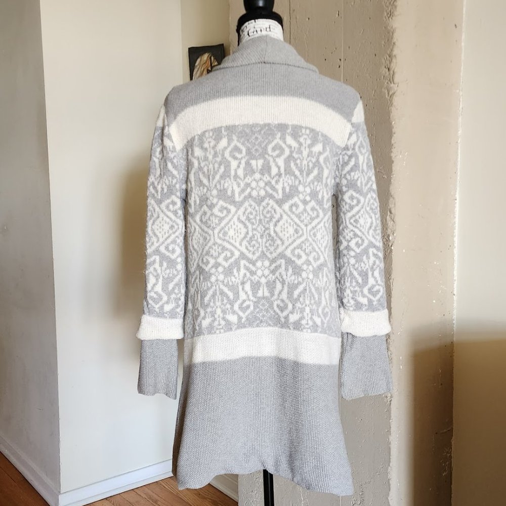 Anthropologie Lemon Intarsia Heavyweight Open Front Cardigan - Picture 5 of 6